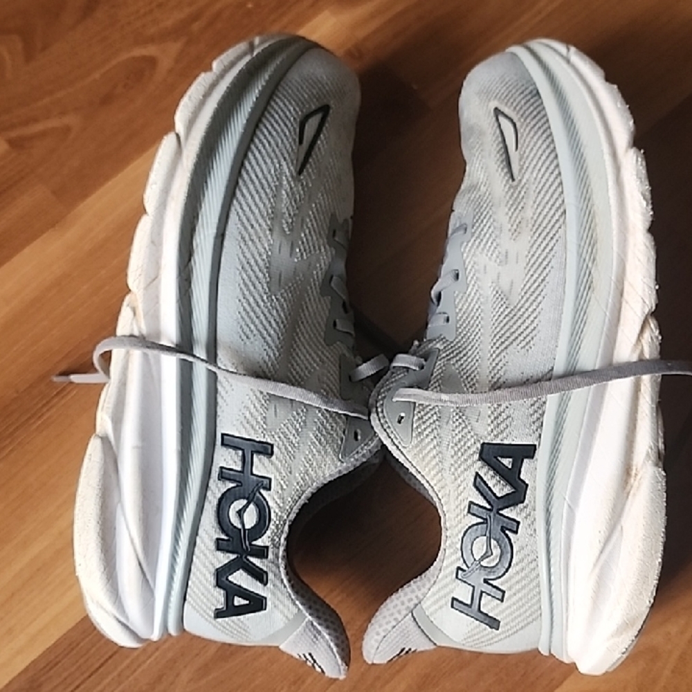 Hoka Running Shoes in Light Gray